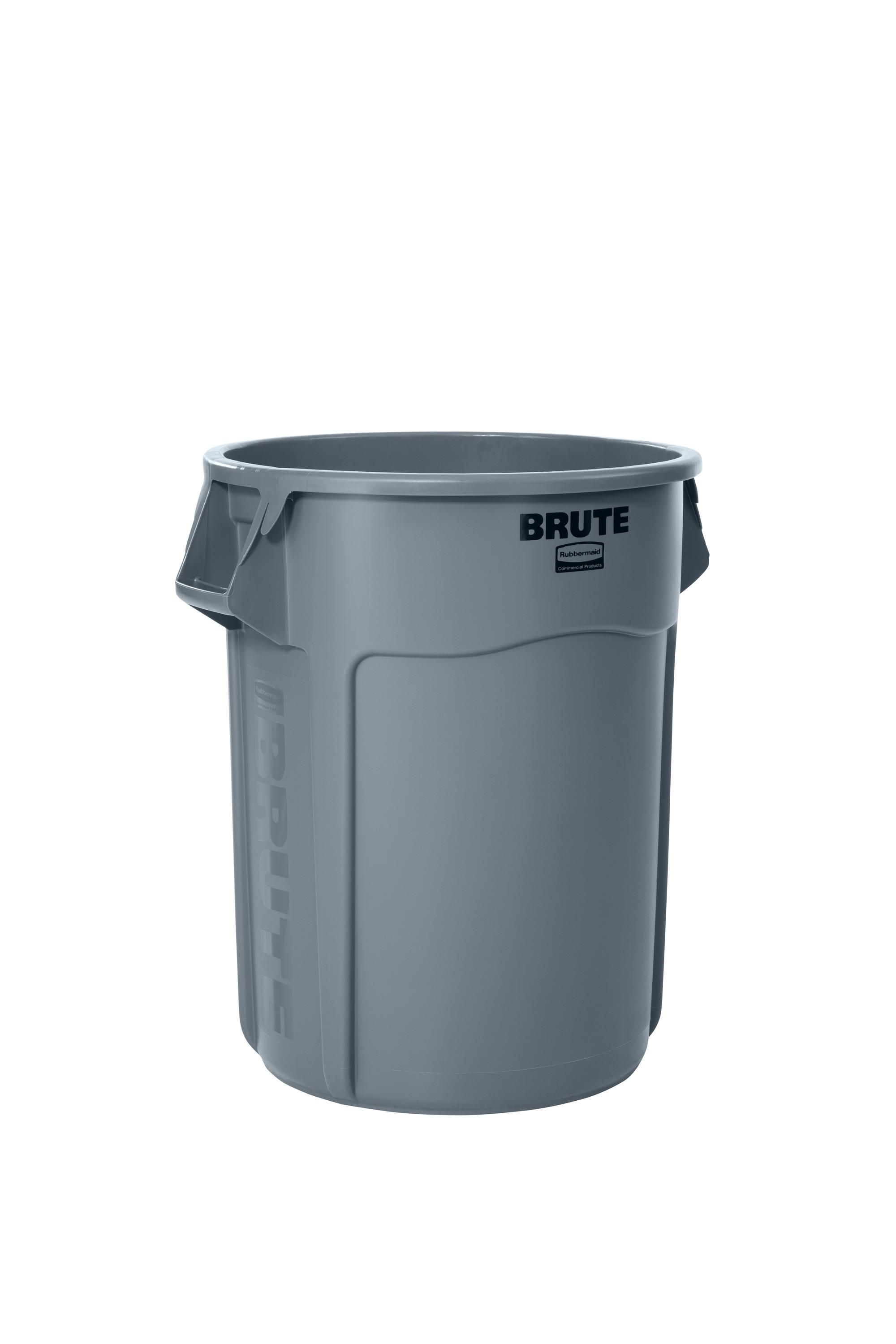 Brute® 1-Stream Trash Can 32.87X26.38X33.19 IN 55 GAL 220 QT Gray Round Resin Self-Venting Stationary Food Safe 1/Each
