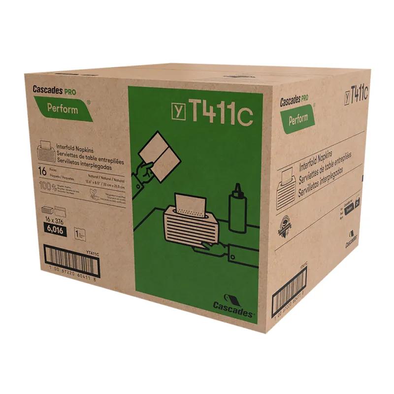 Cascades PRO Dispenser Napkins 8.5X12.6 IN Kraft Interfold Twin Pack 6016/Case