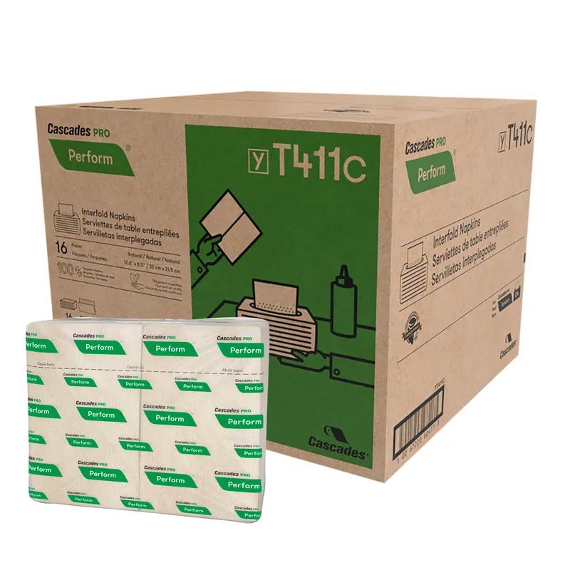Cascades PRO Dispenser Napkins 8.5X12.6 IN Kraft Interfold Twin Pack 6016/Case