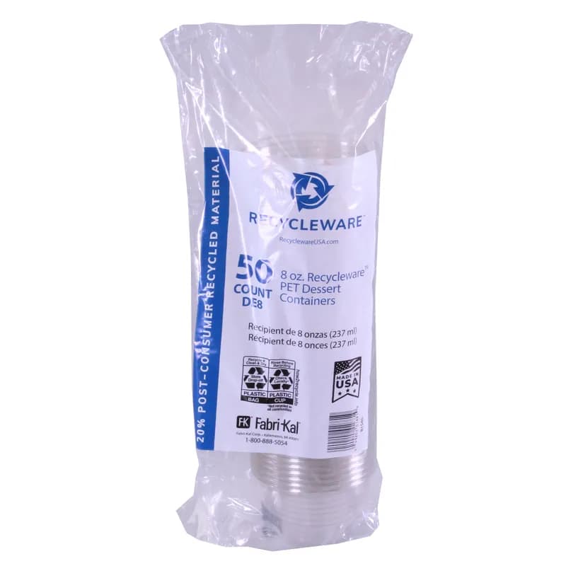 Recycleware® Indulge® Dessert Container Base 8 OZ RPET Clear Round 1000/Case