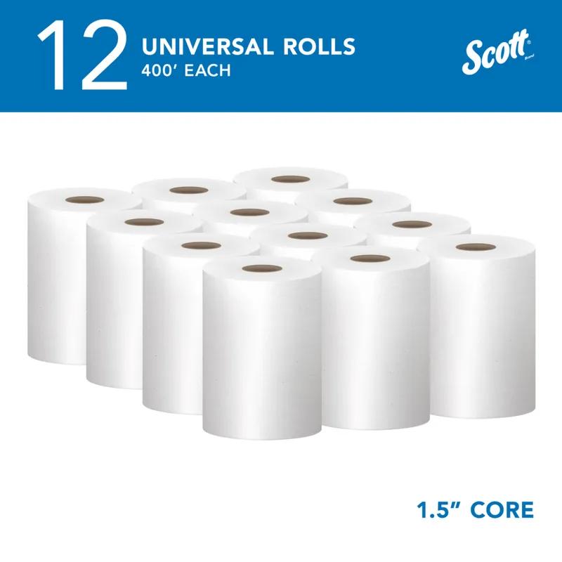 Scott® Roll Paper Towel 8X8 IN 400 FT White Hardwound Core 400 Sheets/Roll 12 Rolls/Case 4800 Sheets/Case