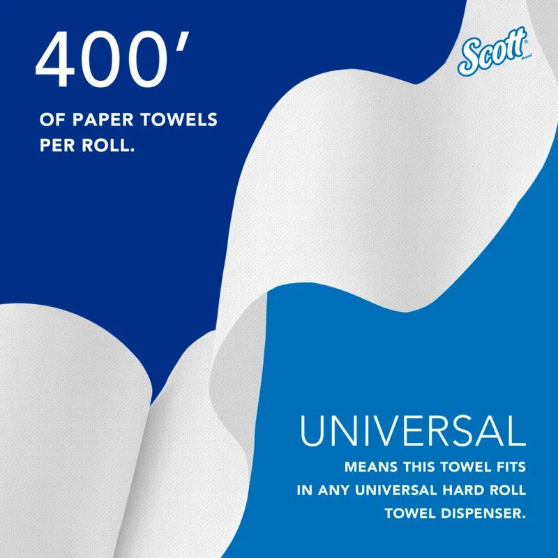 Scott® Roll Paper Towel 8X8 IN 400 FT White Hardwound Core 400 Sheets/Roll 12 Rolls/Case 4800 Sheets/Case