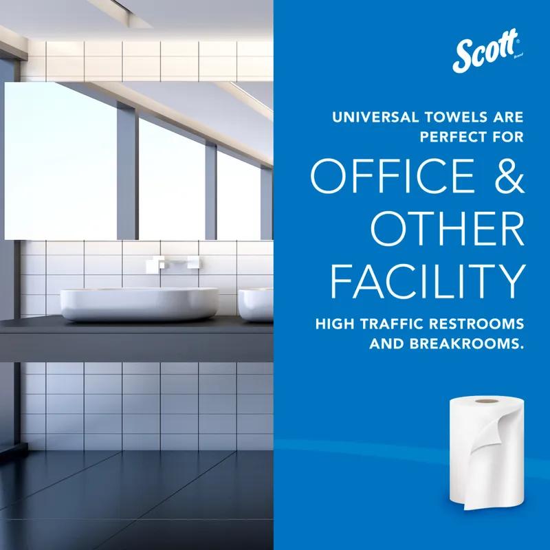 Scott® Roll Paper Towel 8X8 IN 400 FT White Hardwound Core 400 Sheets/Roll 12 Rolls/Case 4800 Sheets/Case