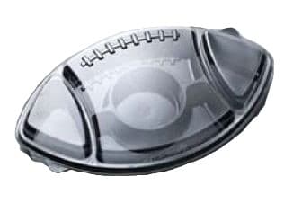 Serving Tray Base & Lid Combo With Flat Lid 17 IN Black Football With Dip Cup Raised 50/Case