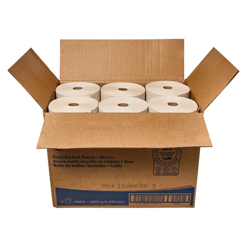 Scott® Roll Paper Towel 8X8 IN 800 FT Brown Hardwound Core 800 Sheets/Roll 12 Rolls/Case 9600 Sheets/Case