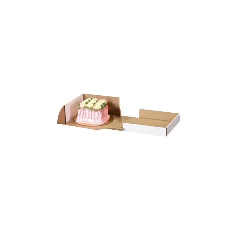 Cake Box 12X12X5.5 IN Corrugated Paperboard White Kraft Square 50/Bundle