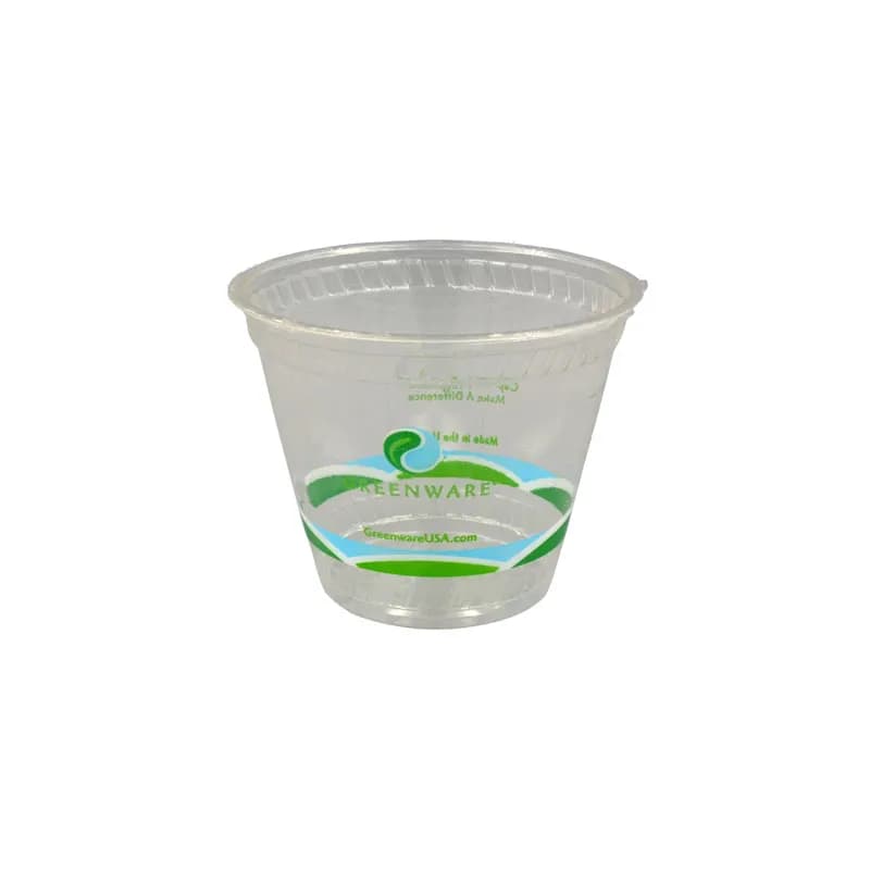 Greenware® Cold Cup Old Fashioned Squat 9 OZ PLA Clear Stock Print 1000/Case
