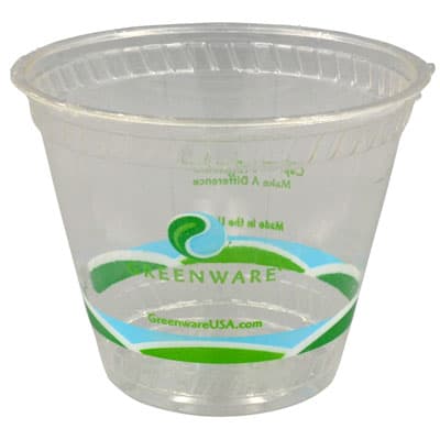 Greenware® Cold Cup Old Fashioned Squat 9 OZ PLA Clear Stock Print 1000/Case