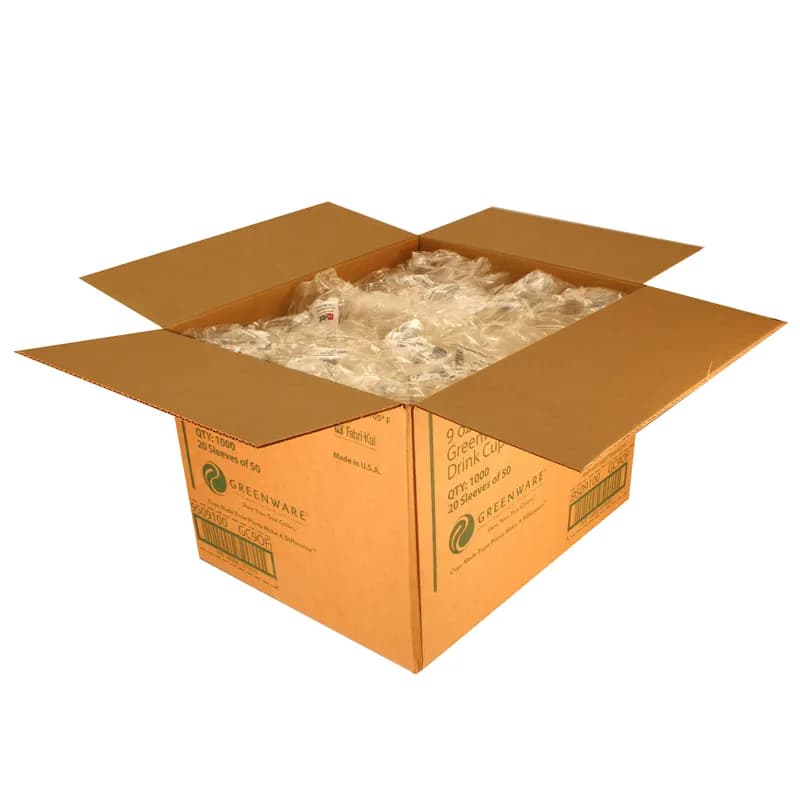 Greenware® Cold Cup Old Fashioned Squat 9 OZ PLA Clear 1000/Case