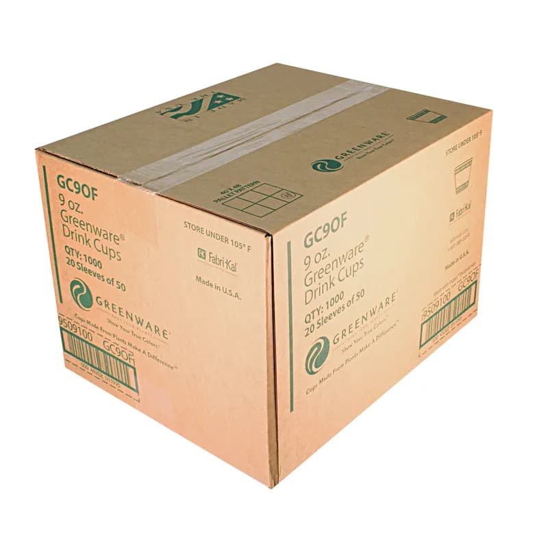 Greenware® Cold Cup Old Fashioned Squat 9 OZ PLA Clear 1000/Case