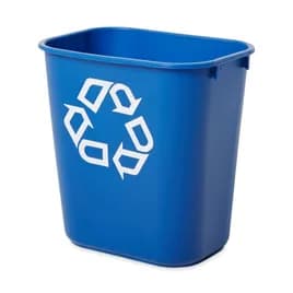 Recycling Bin 11.75X8.25X12.25 IN 3.25 GAL 13 QT Blue Rectangle Resin Deskside 1/Each