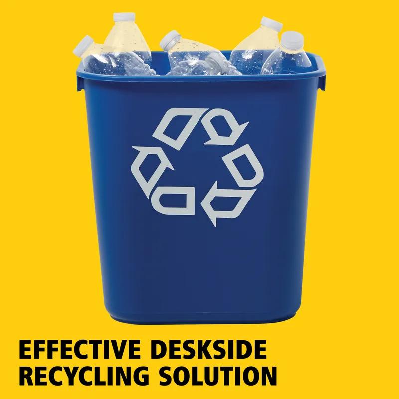 Recycling Bin 11.75X8.25X12.25 IN 3.25 GAL 13 QT Blue Rectangle Resin Deskside 1/Each