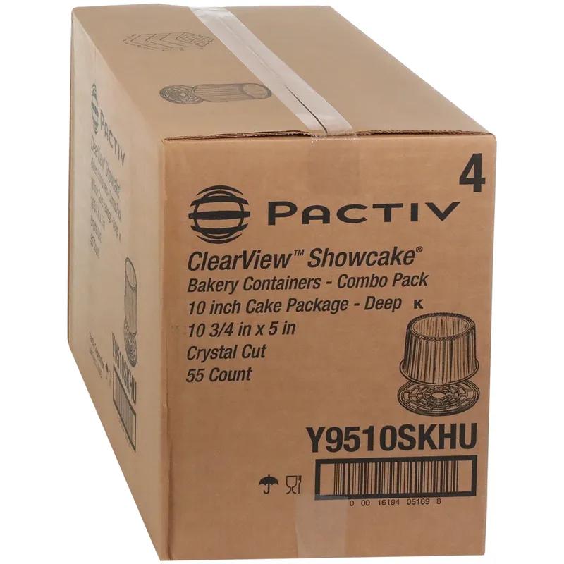 Showcake Cake Container & Lid Combo With High Dome Lid 10 OZ 12X5 IN OPS Clear Round 55/Case