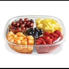 Fresh 'n Clear® Bowl Large (LG) 48 OZ 4 Compartment PET Clear Square 150/Case