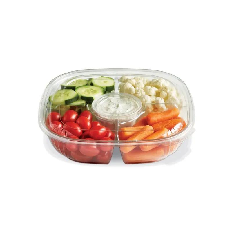 Fresh 'n Clear® Bowl Large (LG) 48 OZ 4 Compartment PET Clear Square 150/Case
