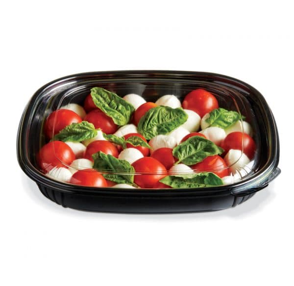 Fresh 'n Clear® Bowl Large (LG) 32 OZ PET Black Square 150/Case