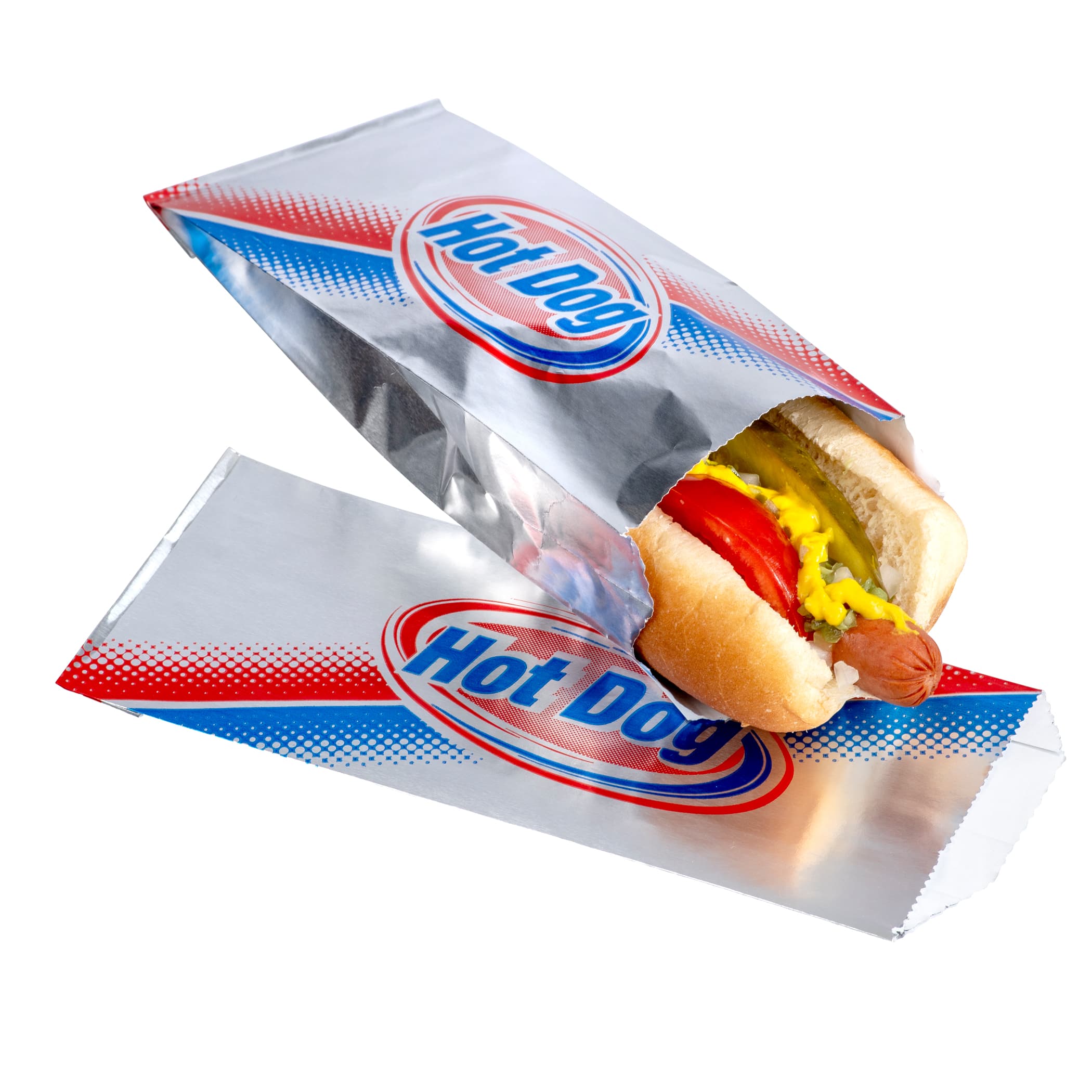 Hot Dog Bag 3.5X1.5X8.5 IN Foil-Lined Paper Hot Dog Design 1000/Case