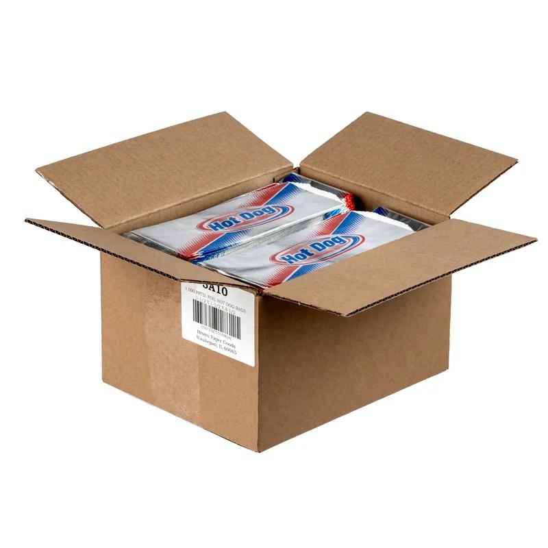 Hot Dog Bag 3.5X1.5X8.5 IN Foil-Lined Paper Hot Dog Design 1000/Case