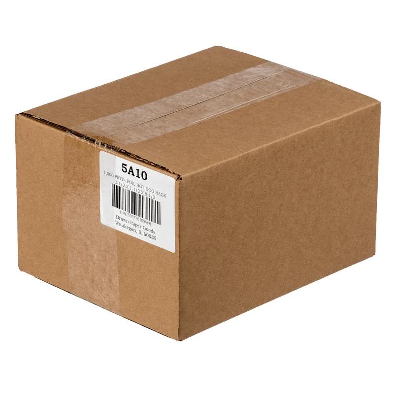 Hot Dog Bag 3.5X1.5X8.5 IN Foil-Lined Paper Hot Dog Design 1000/Case