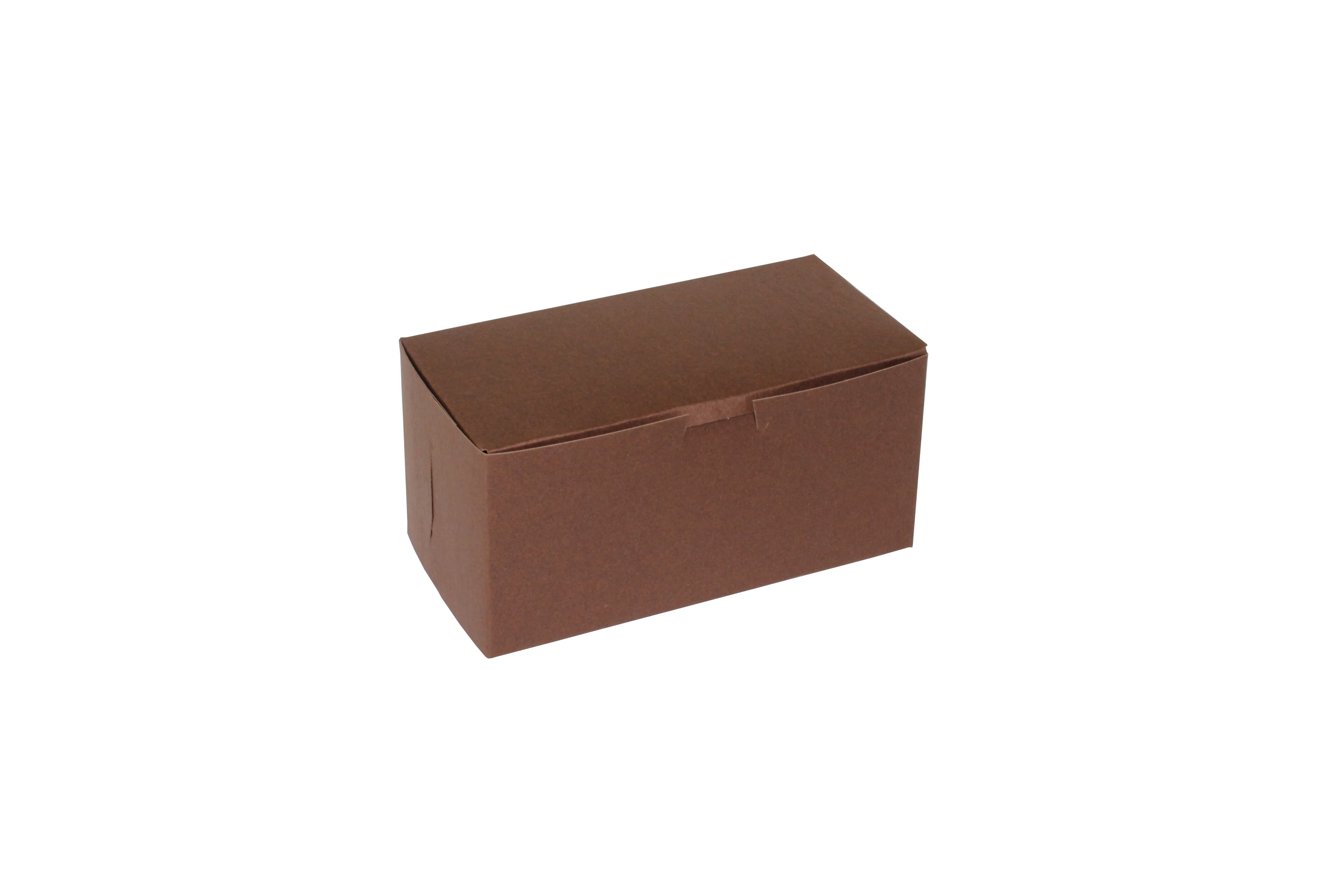 Bakery Box 8X4X4 IN Paperboard Chocolate Corner Lock 1-Piece 250/Bundle