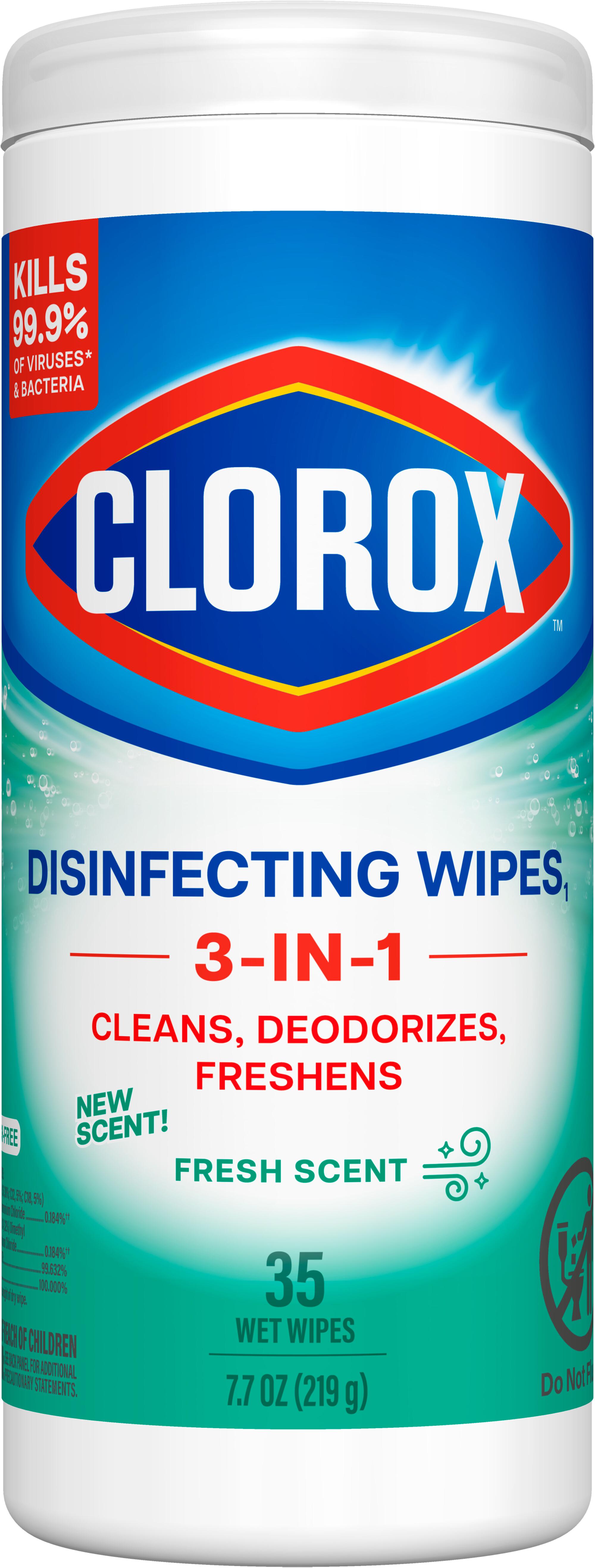 Clorox® Fresh Scent One-Step Disinfectant Multi Surface Wipe Bleach-Free Antibacterial 35 Count/Pack 12 Packs/Case