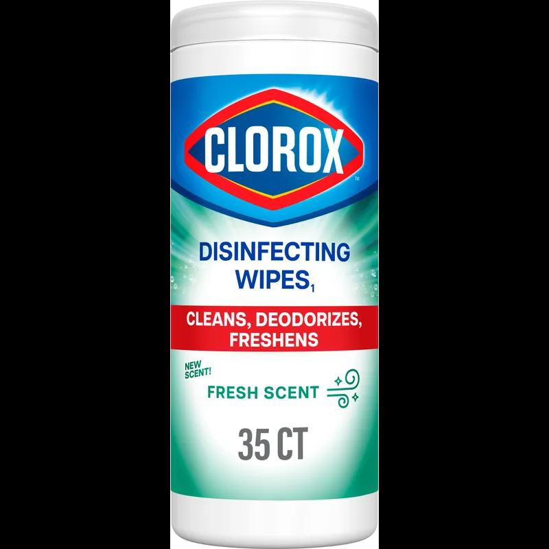 Clorox® Fresh Scent One-Step Disinfectant Multi Surface Wipe Bleach-Free Antibacterial 35 Count/Pack 12 Packs/Case