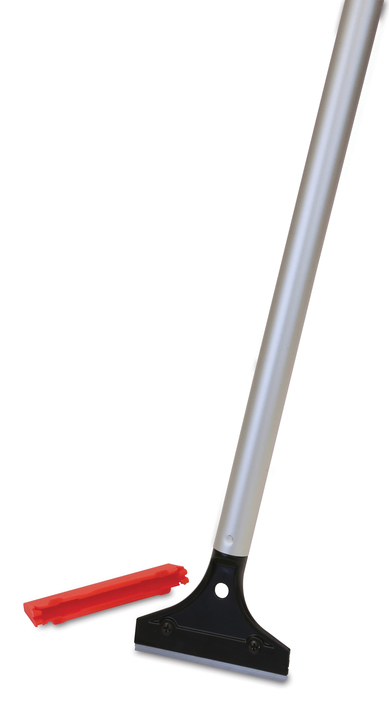 MaxiPlus® Floor/Window Scraper 4 IN Carbon Steel Aluminum Black Silver Ergonomic Handle With 48IN Handle 1/Each