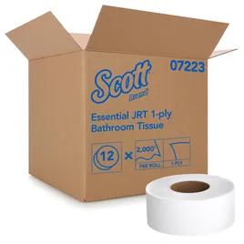 Scott® Essential Toilet Paper & Tissue Roll 3.55IN X2000FT 1PLY White Core Jumbo (JRT) 2000 Sheets/Roll 12 Rolls/Case