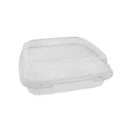 Take-Out Container Hinged Large (LG) 9.2X8.8X2.9 IN OPS Clear Square 200/Case