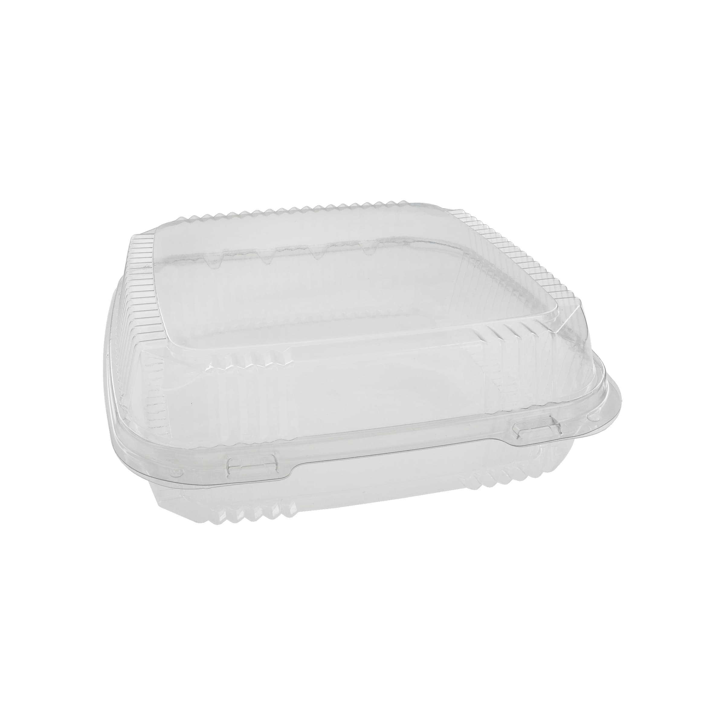 Take-Out Container Hinged Large (LG) 9.2X8.8X2.9 IN OPS Clear Square 200/Case