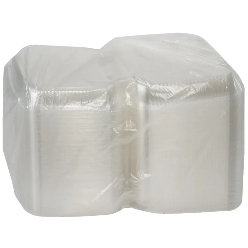 Take-Out Container Hinged Large (LG) 9.2X8.8X2.9 IN OPS Clear Square 200/Case
