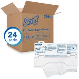 Scott® Professional Toilet Seat Cover 15X18 IN White Half-Fold 125 Sheets/Pack 24 Packs/Case 3000 Sheets/Case
