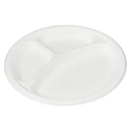 Victoria Bay Plate 10 IN 3 Compartment Pulp Fiber White Round 500/Case