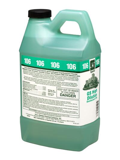 Green Solutions® High Dilution Disinfectant® 256 106 Fragrance Free Cleaner Deodorizer 2 L Multi Surface Neutral 4/Case