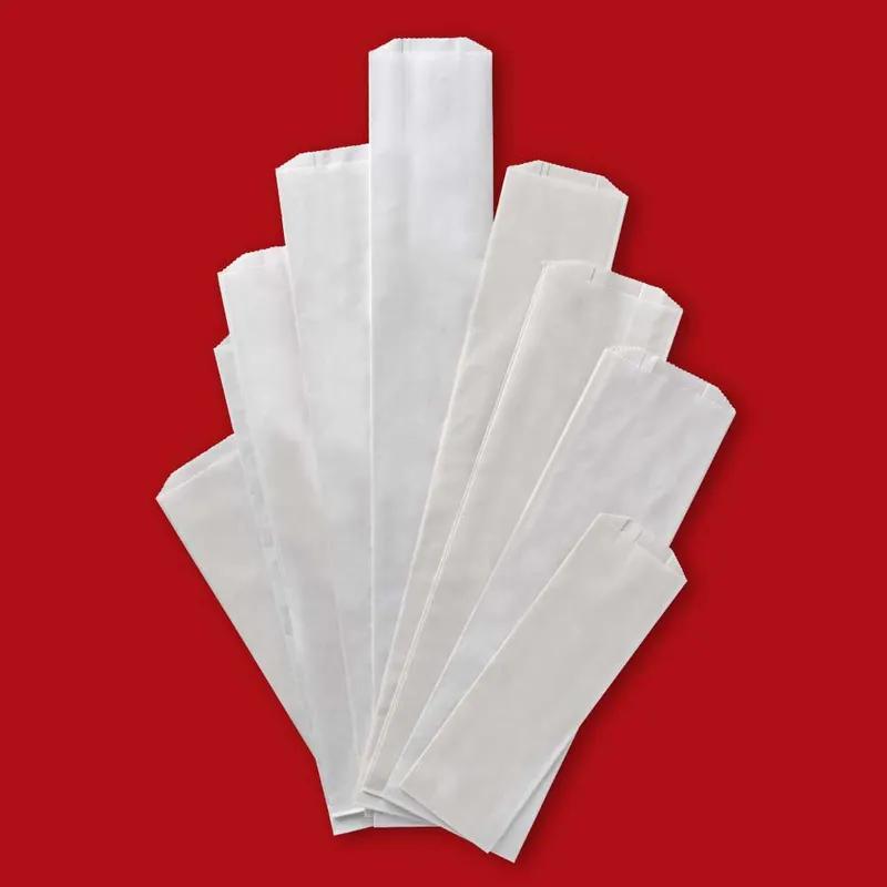 Bread Bag 8.5X4.5X14 IN Bleached Kraft Paper White Unprinted Gusset 1000/Case