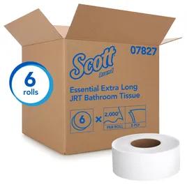 Scott® Toilet Paper & Tissue Roll 3.55IN X2000FT 2PLY White Core Jumbo (JRT) High Capacity 2000 Sheets/Roll 6 Rolls/Case