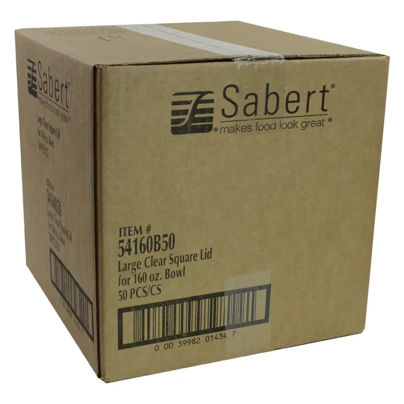 Lid Dome 10.8X10.8X1.25 IN 1 Compartment PET Clear Square For 80-160 OZ Bowl Unhinged 50/Case