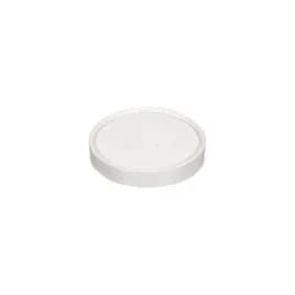 Lid Flat Paperboard White Round For 16-32 OZ Squat Container Unhinged 500/Case