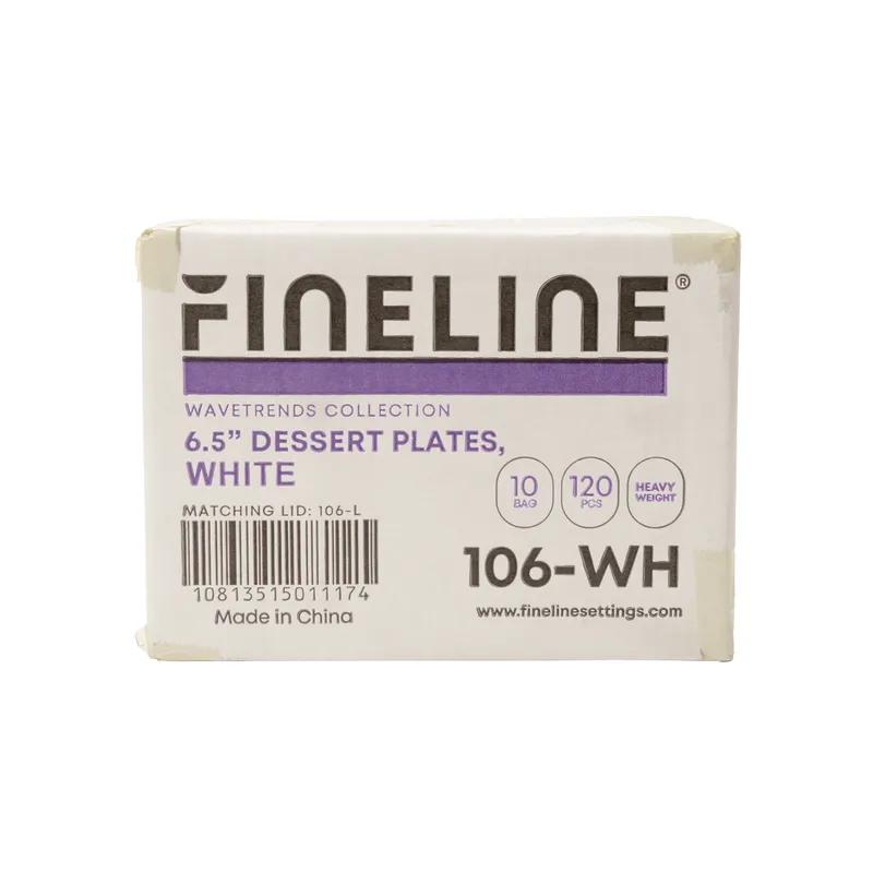 Plate 6.5 IN PS White Square 120/Case