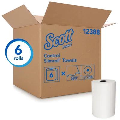 Scott® Roll Paper Towel 8X8 IN 580 FT White Hardwound Slim Roll Core 580 Sheets/Roll 6 Rolls/Case 3480 Sheets/Case