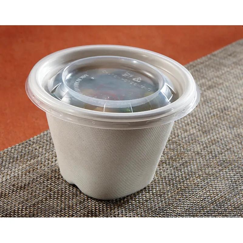 Lid Flat 5.2X0.34 IN 1 Compartment PP Clear Round For 8-12-16 OZ Bowl Unhinged 1000/Case