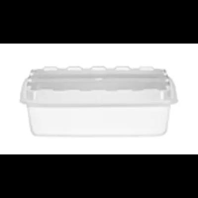 Take-Out Container Base & Lid Combo With Dome Lid 38 OZ Plastic White Clear Rectangle 150/Case