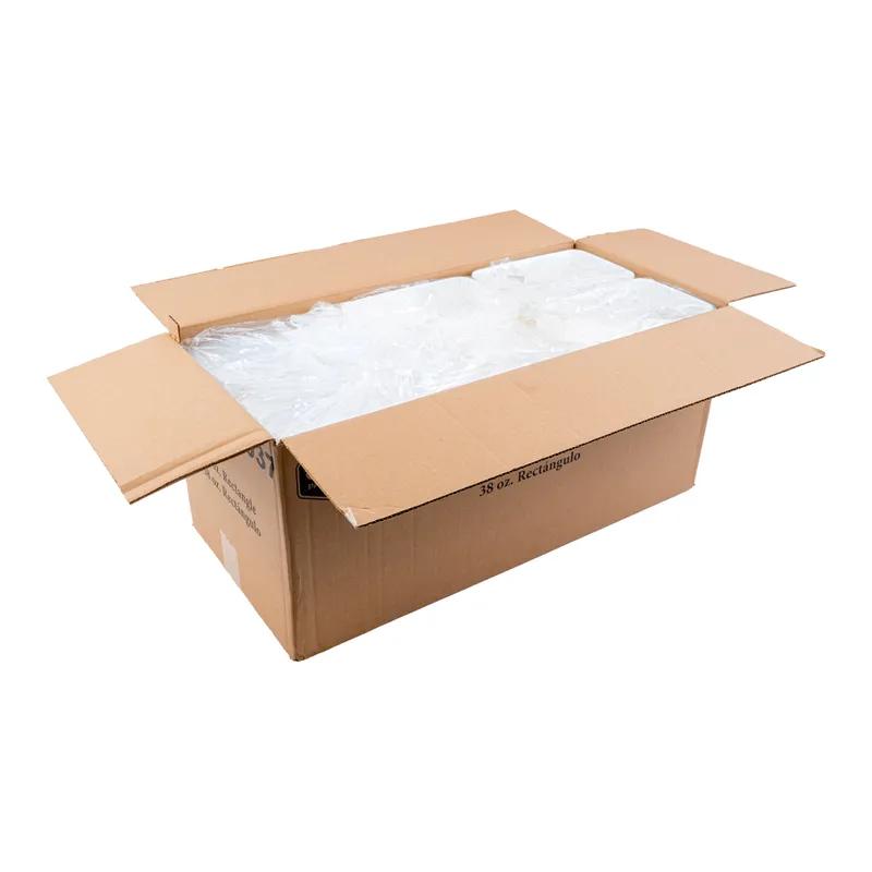Take-Out Container Base & Lid Combo With Dome Lid 38 OZ Plastic White Clear Rectangle 150/Case