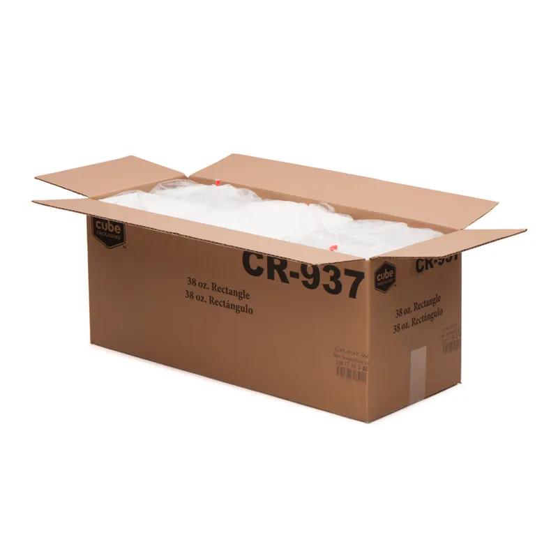 Take-Out Container Base & Lid Combo With Dome Lid 38 OZ Plastic White Clear Rectangle 150/Case