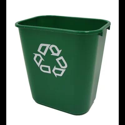 Recycling Bin 14.4X10.25X15 IN 7 GAL 28 QT Green Rectangle Resin Deskside 1/Each