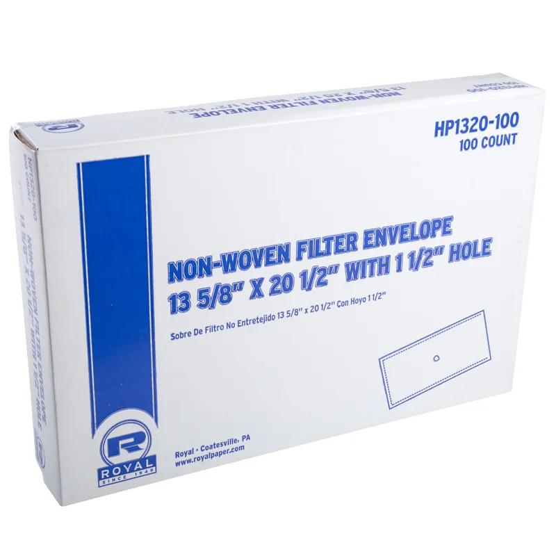 Fryer Filter Envelope 13X20 IN Non-Woven Paper 1.5 Inch Hole 100 Count/Pack 1 Packs/Case 100 Count/Case