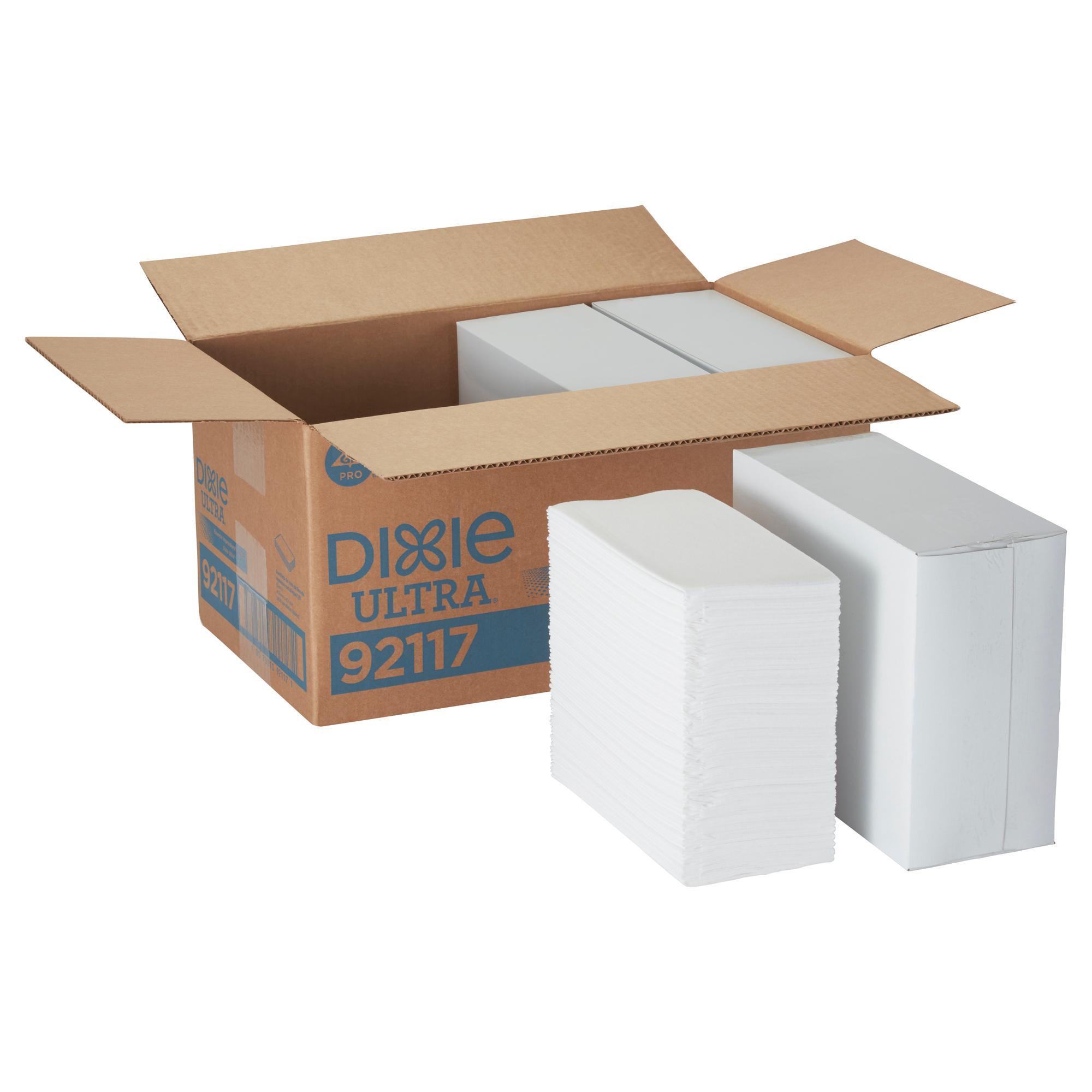 Dixie® Ultra Dinner Napkins 16.9X16.9 IN White Paper 1PLY 1/8 Fold 50 Sheets/Pack 8 Packs/Case 400 Sheets/Case