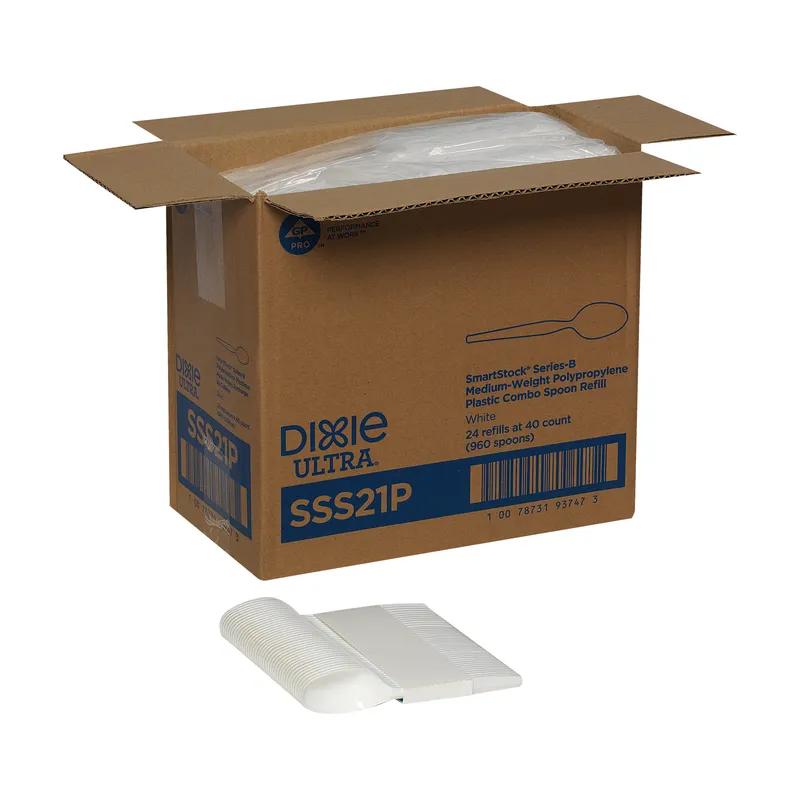 Dixie® Ultra SmartStock® Series-B Spoon PP White Medium Weight Refill Combo 960/Case