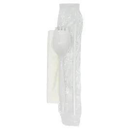 3PC Cutlery Kit Medium Weight With 8X10 Napkin,Milk Straw,Spork 1000/Case