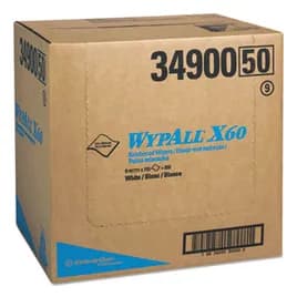 WypAll® X60 Cleaning Wipe 12.5X16.8 IN HydroKnit White Flat Sheet 150 Count/Pack 6 Packs/Case 900 Count/Case